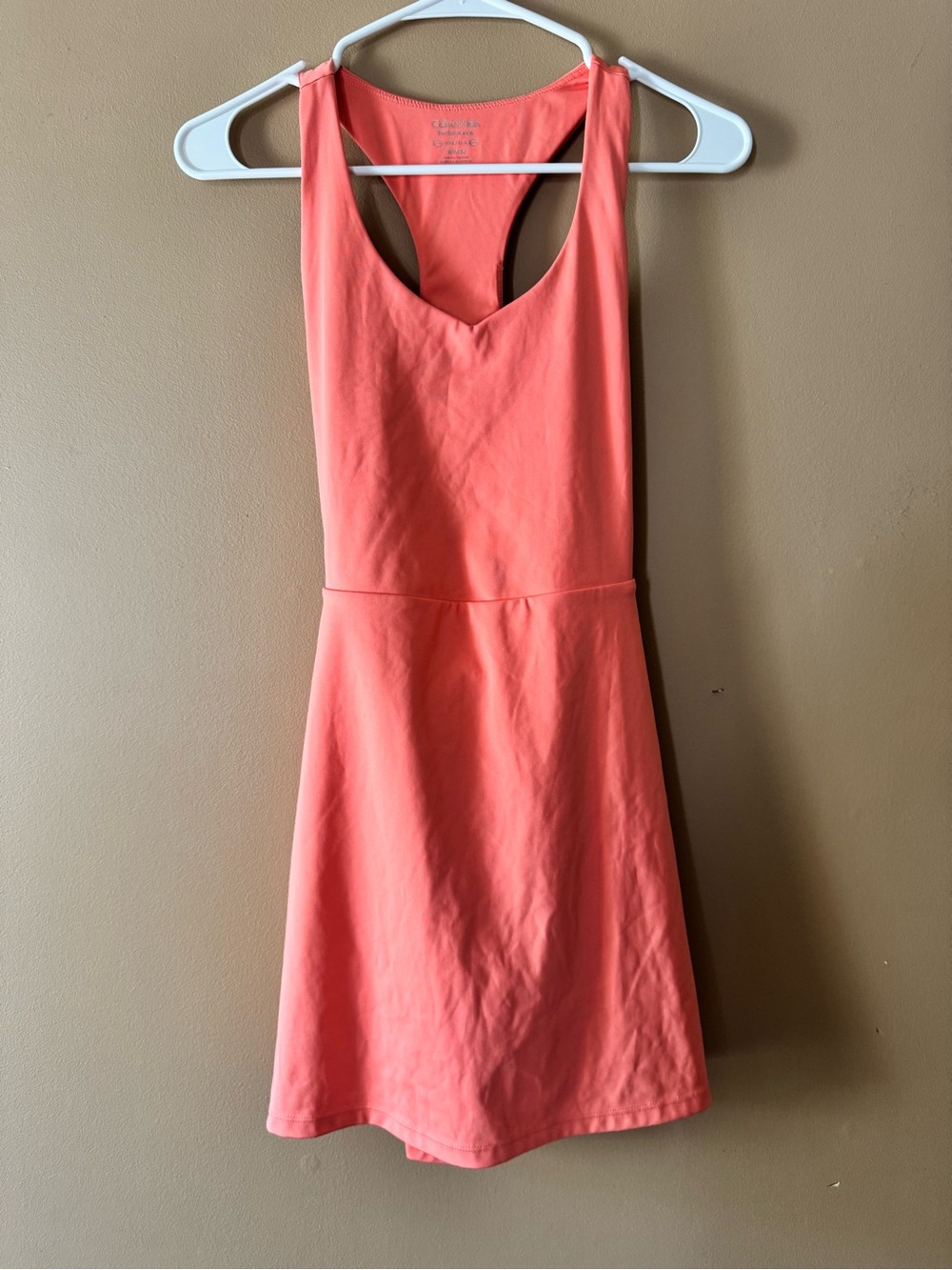 Calvin Klein Coral Sleeveless V-Neck Mini Dress